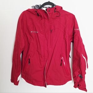 Columbia Titanium Cherry Color Waterproof Breathable Women's Jacket Size M